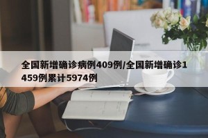 全国新增确诊病例409例/全国新增确诊1459例累计5974例